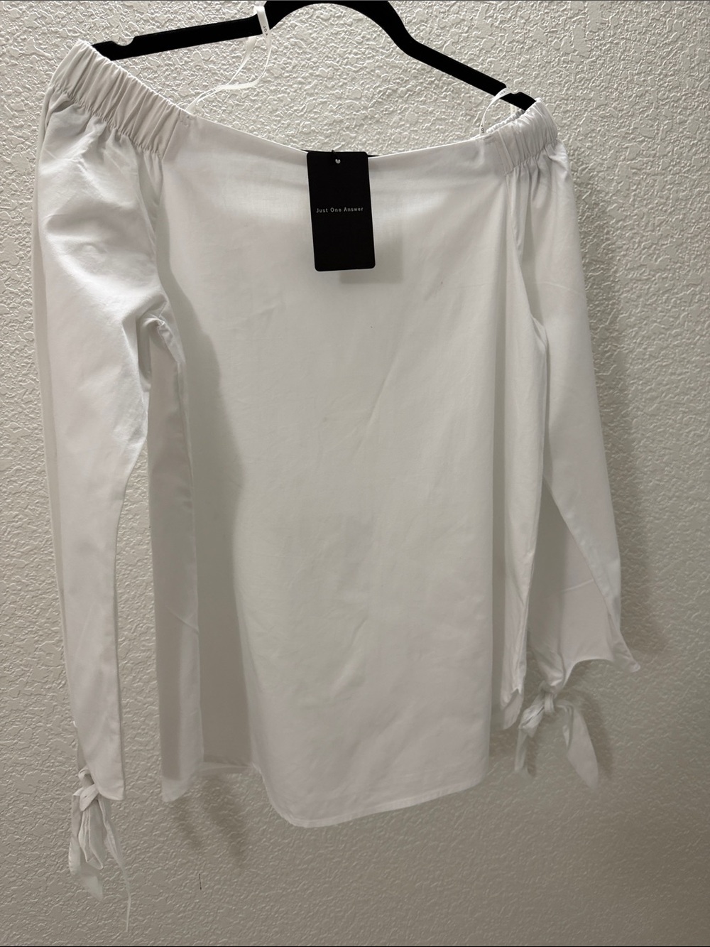 J.O.A. White Tie-Sleeve Peasant Blouse